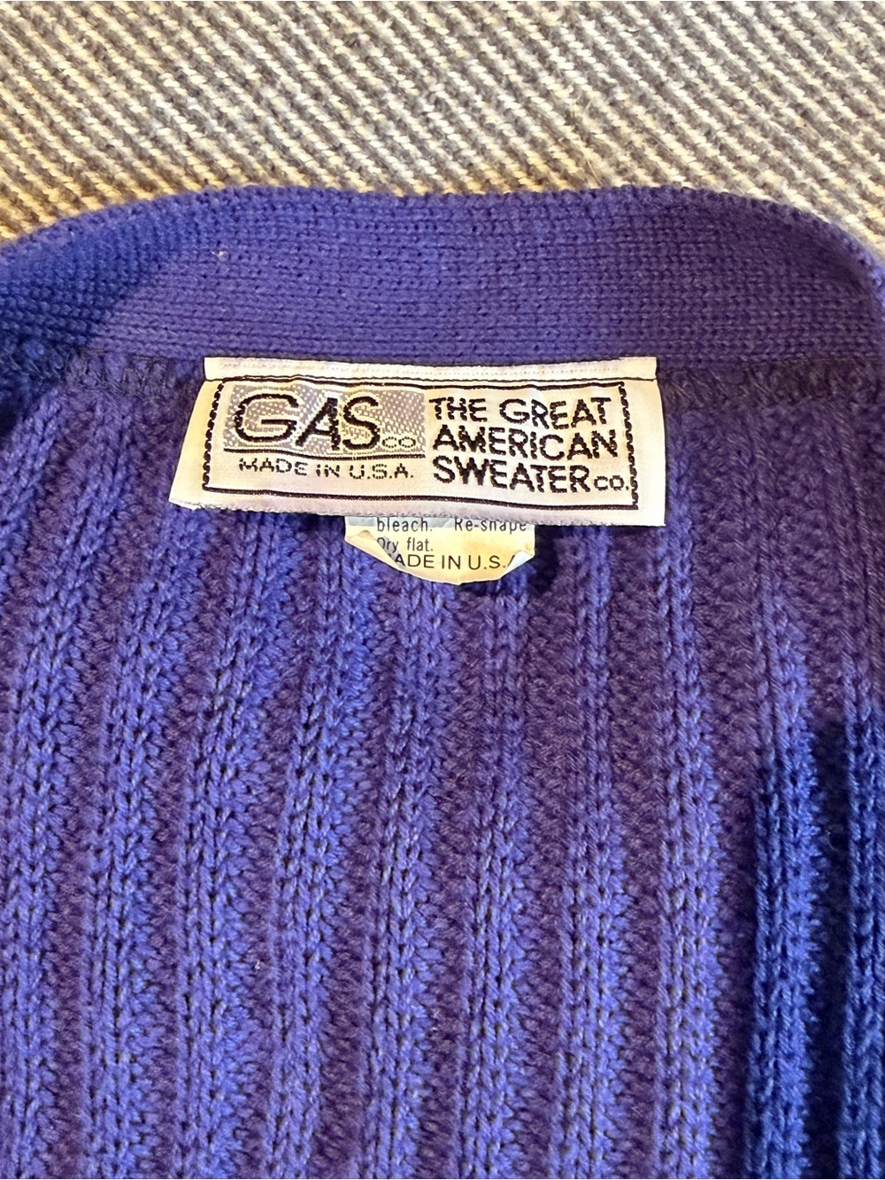 Purple Ribbed V-Neck Button Cardigan - Picture 3 of 7